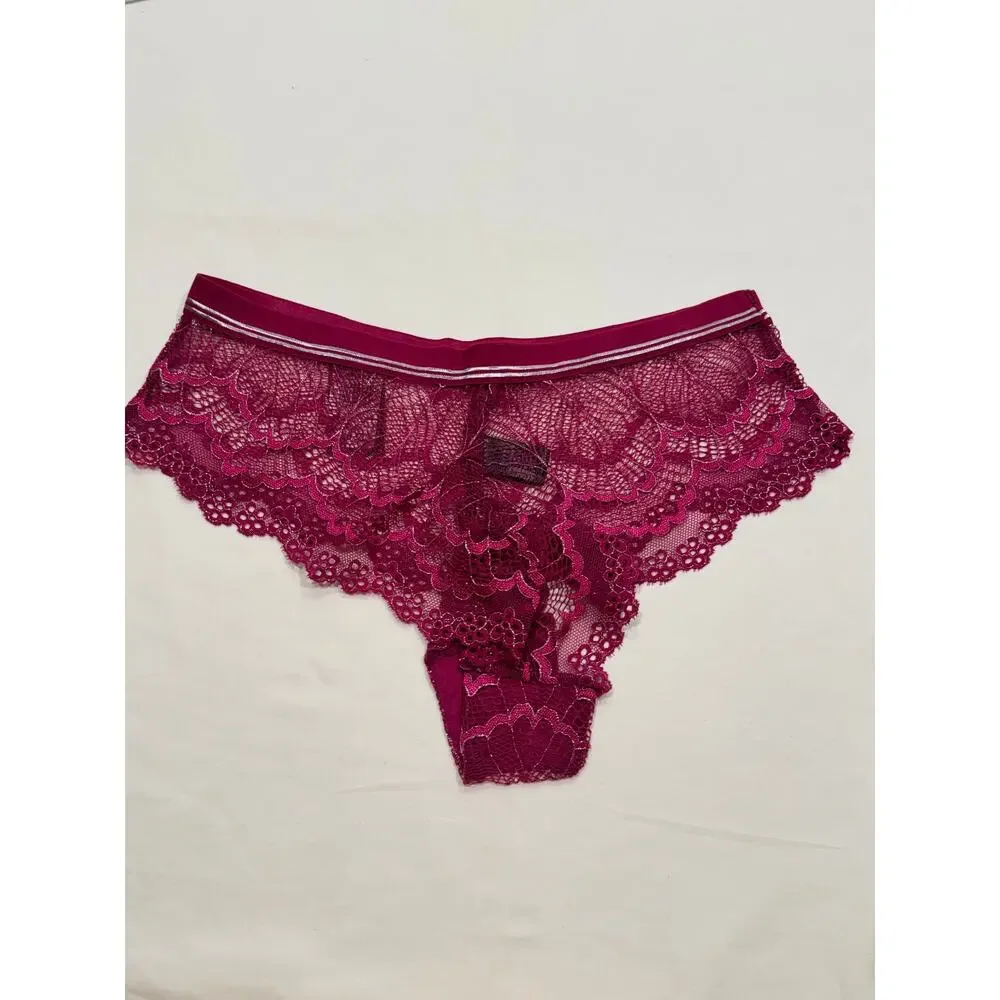 NEW Frederick's of‎ Hollywood Caroline Boyshort Panty Size L Fuchsia Silver NWT